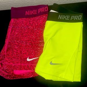 2 Pair of Nike Pro spandex shorts